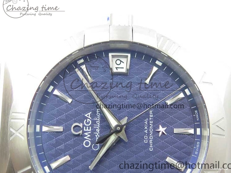 0323 SunProtective Constellation 38mm SS VSF 1:1 Best Edition Blue Textured Dial on SS Bracelet A8500 Super Clone 7917